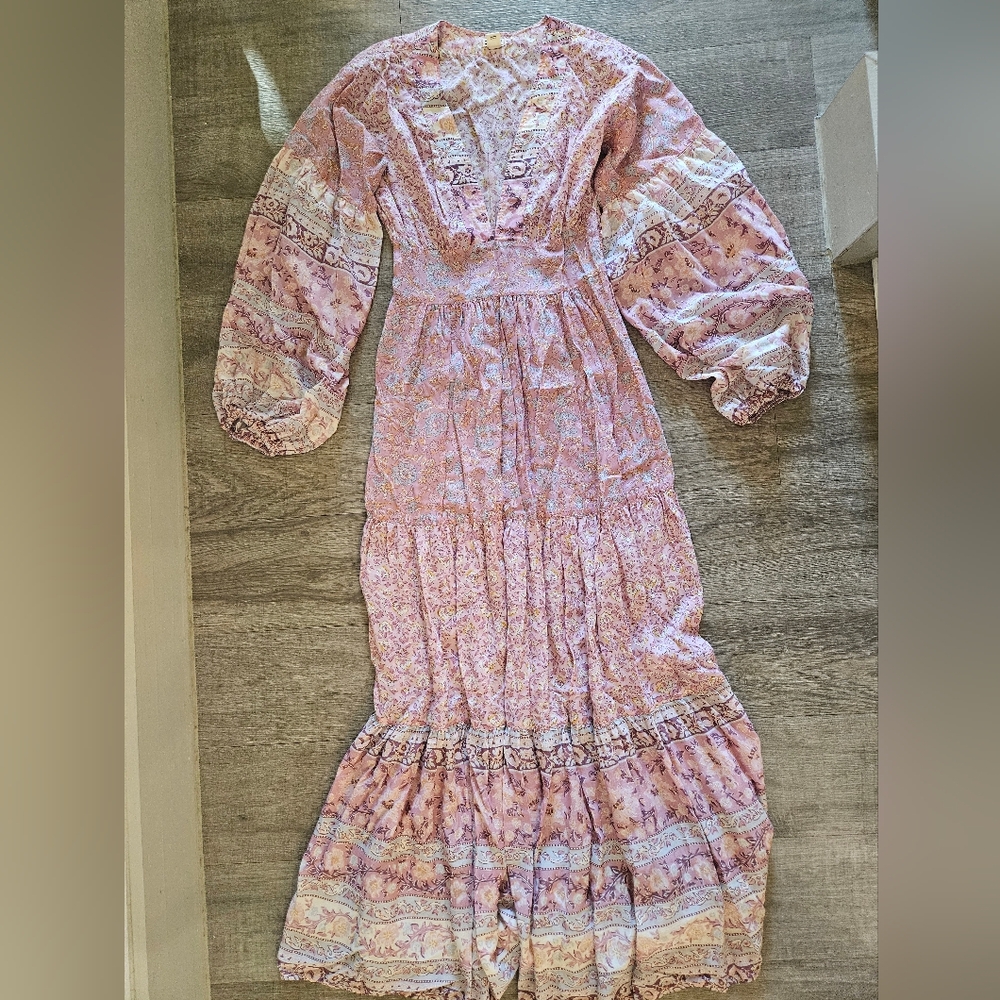 Billabong Cosmos Pink Floral Long Sleeve Maxi Dress - Picture 5 of 5